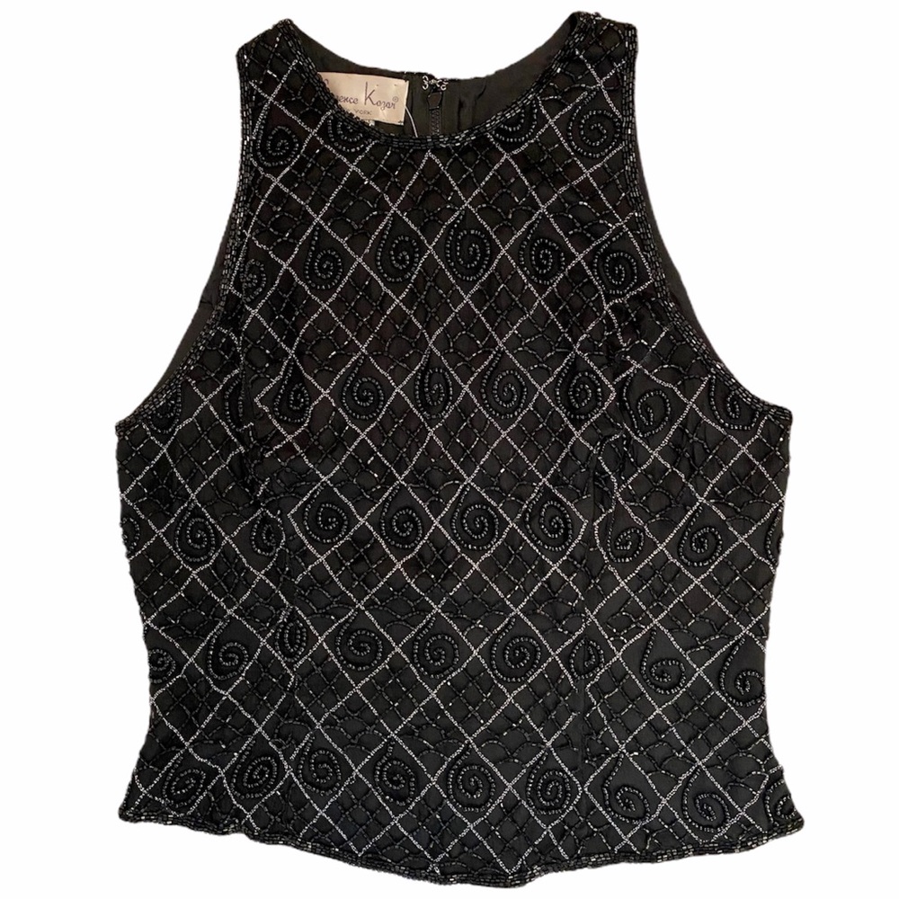 NWT Lawrence 100% Silk Evening Hand Beaded Fomal